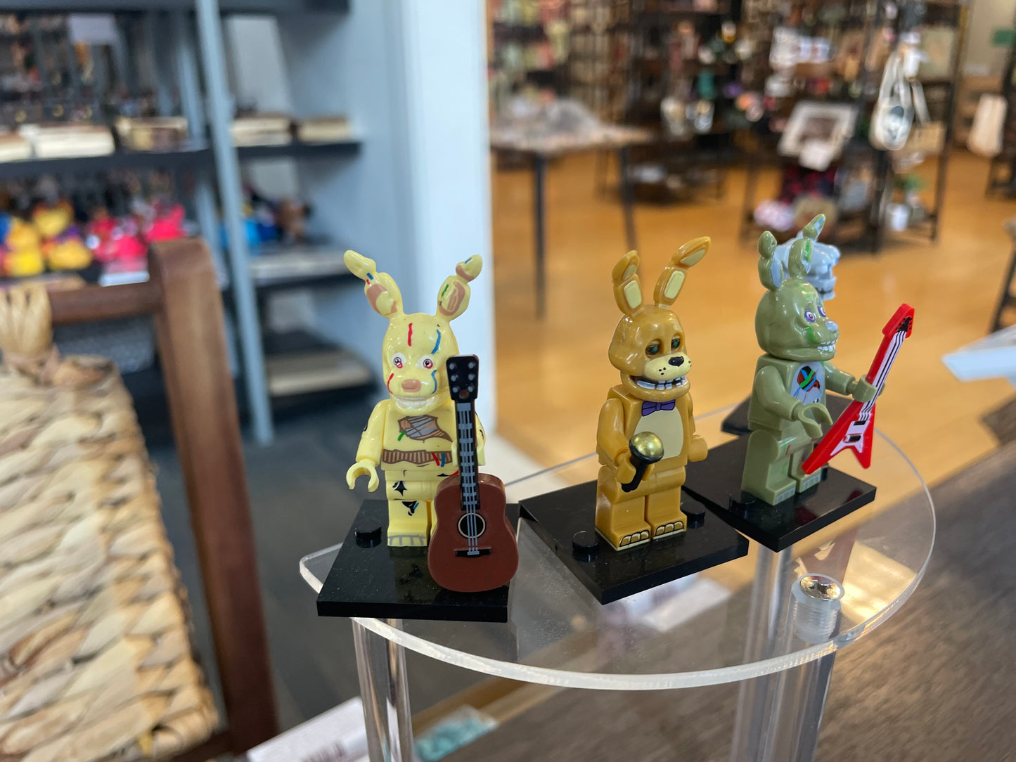 Five Nights at Freddies: Golden Bonnie, Spring Trap, Endo 02, Yellow Bonnie, Twisted Wolf, Eyepatch Funtime Foxy. $6 Each Buy 5 Get 1 FREE!!!