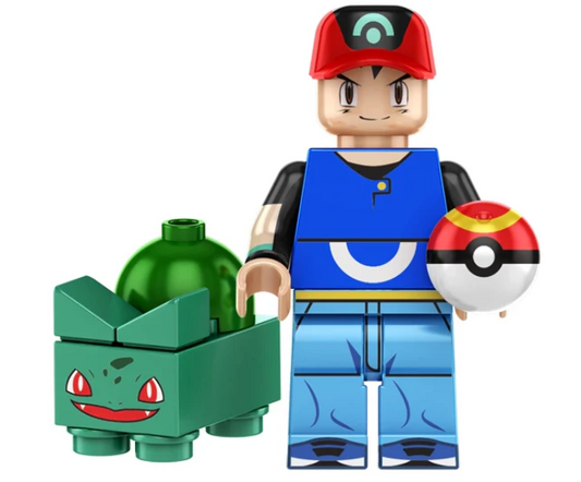 Pokemon: Ash w/ Bulbasaur.