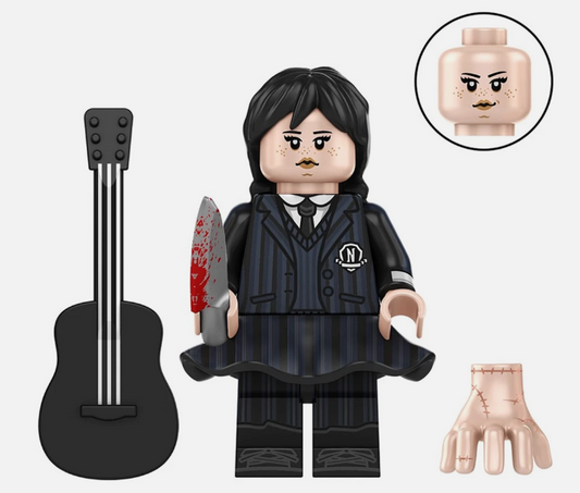 Adams Family: Wednesday Adams w/ Guitar (Black). All Figures ON WHOLE SITE are Buy 5 Get 1 Free