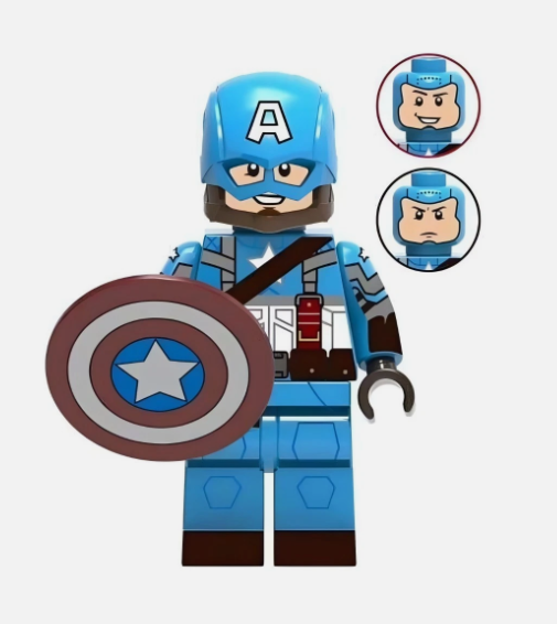 Marvel Comics: Captain America (light blue).