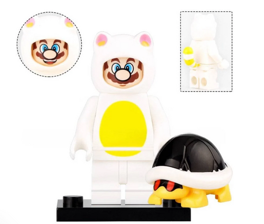 Mario Bros: White Tanooki Mario. All Figures ON WHOLE SITE are Buy 5 Get 1 Free